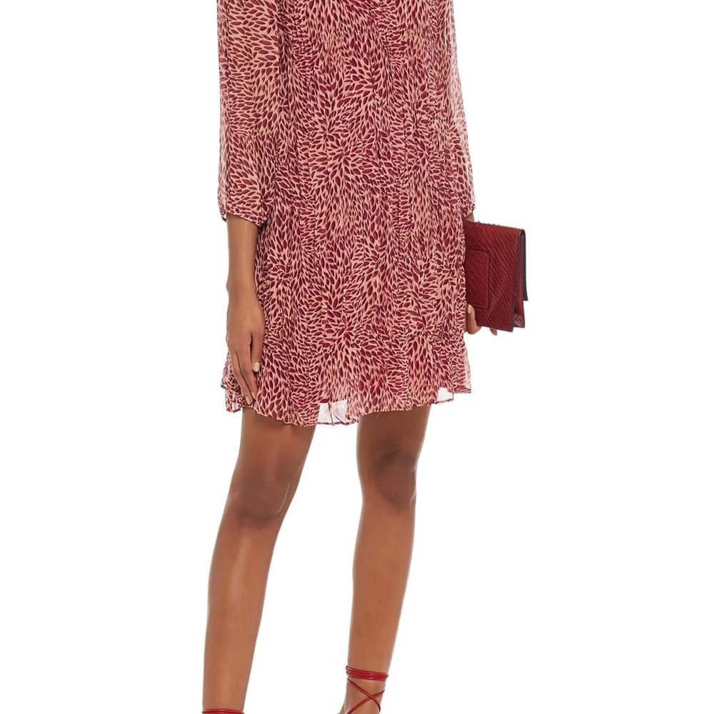 BA&SH Grace Chiffon Mini Dress ~ Rose S (1) NWT - Picture 7 of 12